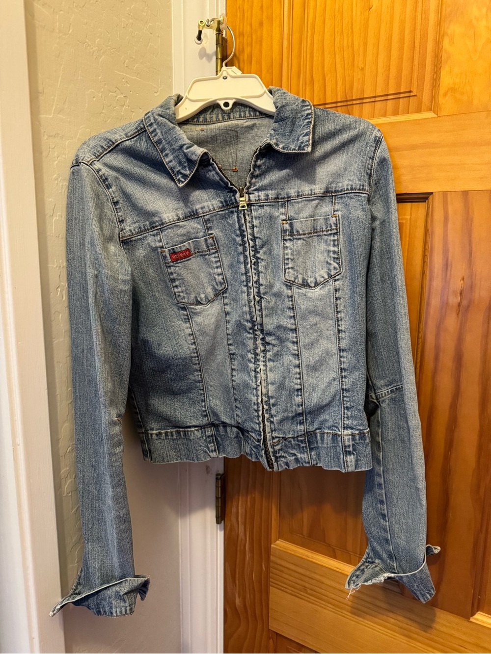Guess Vintage Light Blue Denim Zip Jacket